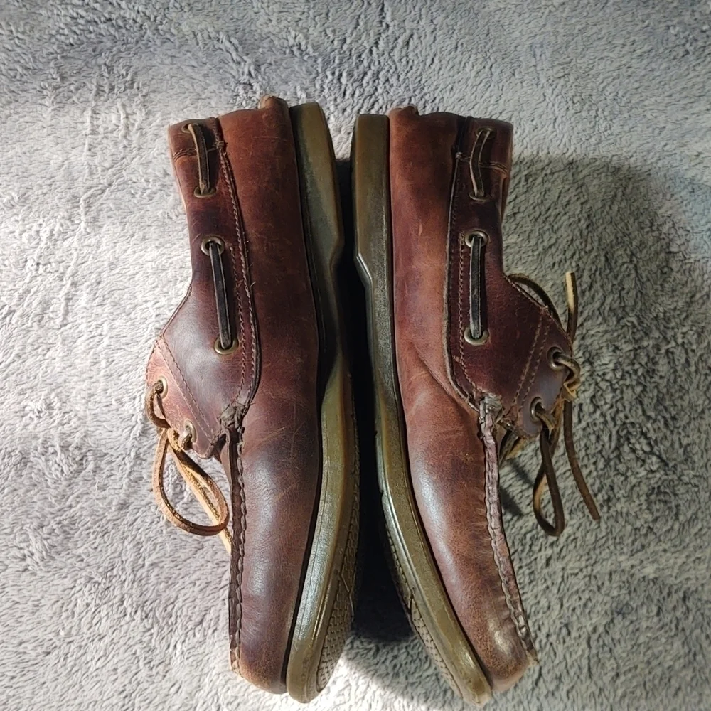 .Timberland Chestnut Brown Leather Boat Shoes Sz 10
